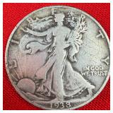 1938 Walking Liberty 90% Silver Half Dollar
