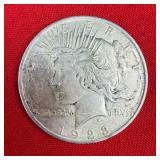 1923 Peace 90% Silver $1 Dollar