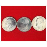 3 - 1976 Ike Bicentennial $1 Dollars