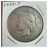 1935-S Peace 90% Silver $1 Dollar