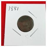 1881 Indian Head One Cent Penny