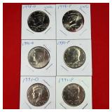1990-D&P 1991-D&P 1998-D&P Kennedy Half Dollars