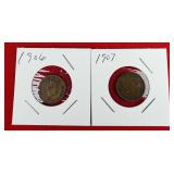 1906 & 1907 Indian Head One Cent Pennies