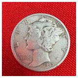 1942 Mercury 90% Silver Dime