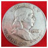 1954 Franklin 90% Silver Half Dollar