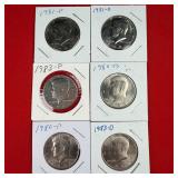 1980-D&P 1981-D&P 1983-D&P Kennedy Half Dollar