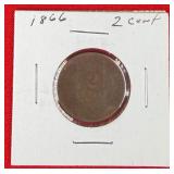 1866 2 Cent Shield Piece