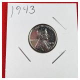 1943 WW2 Wartime Steel Lincoln Wheat Penny