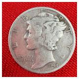1944 Mercury 90% Silver Dime