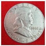 1961 Franklin 90% Silver Half Dollar