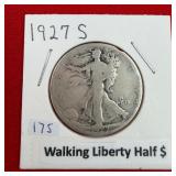 1927-S Walking Liberty 90% Silver Half Dollar