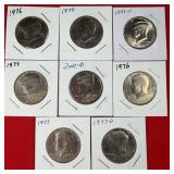 8 - Kennedy Half Dollars