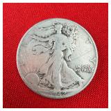 1942 Walking Liberty 90% Silver Half Dollar