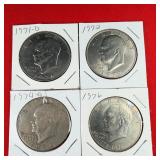 4 - 1970s Ike $1 Dollar Coins