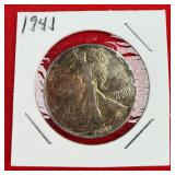 1941 Walking Liberty 90% Silver Half Dollar