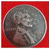 1943 WW2 Wartime Steel Lincoln Wheat Penny