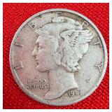 1941 Mercury 90% Silver Dime