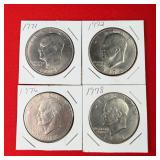 4 - 1970s Ike $1 Dollar Coins