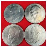 4 - 1976 Ike Bicentennial $1 Dollar Coins