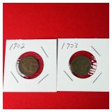 1902 & 1903 Indian Head One Cent Pennies