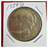 1934-D Peace 90% Silver $1 Dollar