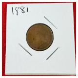 1881 Indian Head One Cent Penny