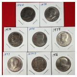 8 - Kennedy Half Dollars