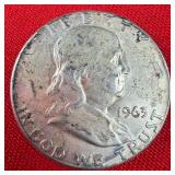 1963 Franklin 90% Silver Half Dollar