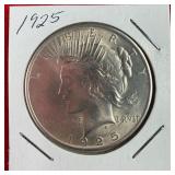 1925 Peace 90% Silver $1 Dollar