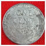 1943 WW2 Wartime Lincoln Wheat Steel Penny