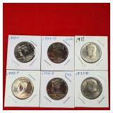 1971-D&P 1994-D&P 1998-D&P Kennedy Half Dollars