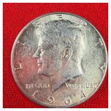 1964 Kennedy 90% Silver Half Dollar