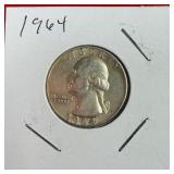 1964 Washington 90% Silver Quarter