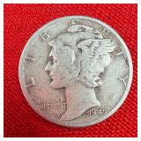 1945 Mercury 90% Silver Dime