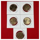 5 - 'Gold' $1 Dollar Coins