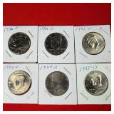 1994-D&P 1995-D&P 1996-D&P Kennedy Half Dollar