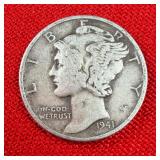 1941 Mercury 90% Silver Dime
