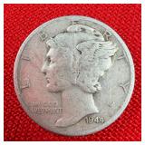 1944 Mercury 90% Silver Dime