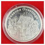 2014 Seasons Greeting 1oz .999 Silver Round
