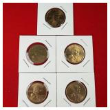 5 - Sacagawea $1 Dollar Coins