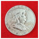 1958 Franklin 90% Silver Half Dollar