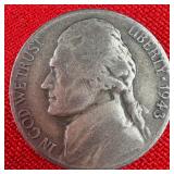 1943 Wartime 35% Silver Jefferson Nickel