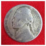 1942 Wartime 35% Silver Jefferson Nickel