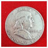 1954 Franklin 90% Silver Half Dollar