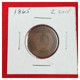 1865 2 Cent Shield Piece