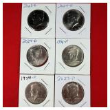 6 - Kennedy Half Dollars