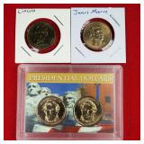 4 - Presidential 'Gold' $1 Dollar Coins