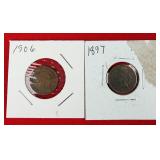 1897 & 1906 Indian Head One Cent Pennies