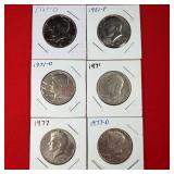 1971-D&P 1977-D&P 1981-D&P Kennedy Half Dollar