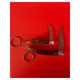 2 - Small Damascus Keychain Knives